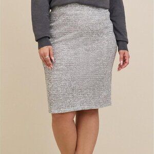 Torrid - Midi Studio Double Knit Pencil Skirt in Heather Grey​​​​​